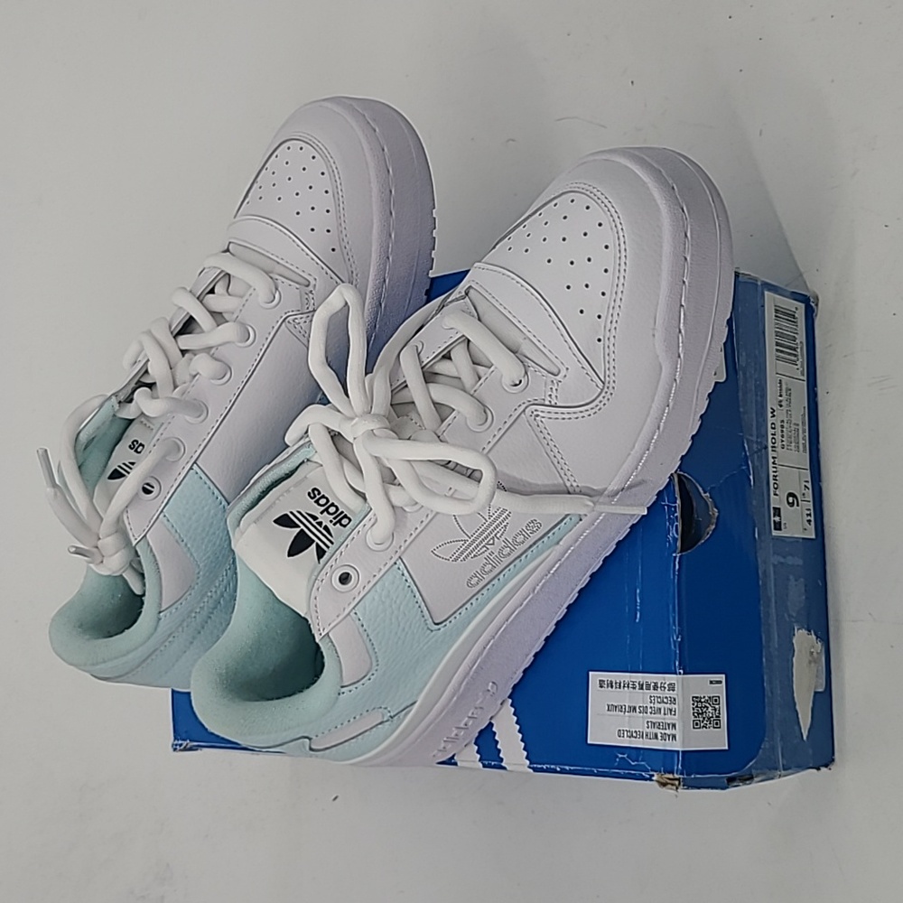 NWT Adidas forum bold womens size 9 white & light blue platform - Picture 8 of 8
